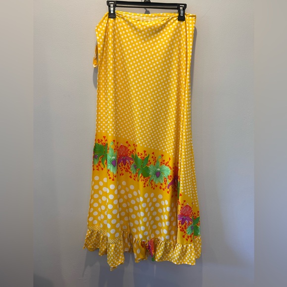 70s co-ord top & skirt yellow polka dot FITS MOST - Picture 11 of 12